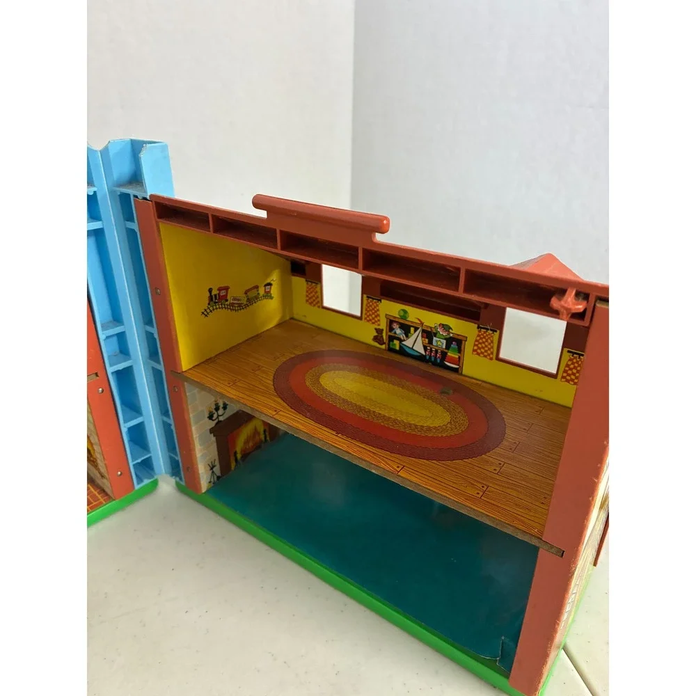 Vintage Fisher Price Little People Tudor Dollhouse 952 with Furniture‎ 1980s Toy